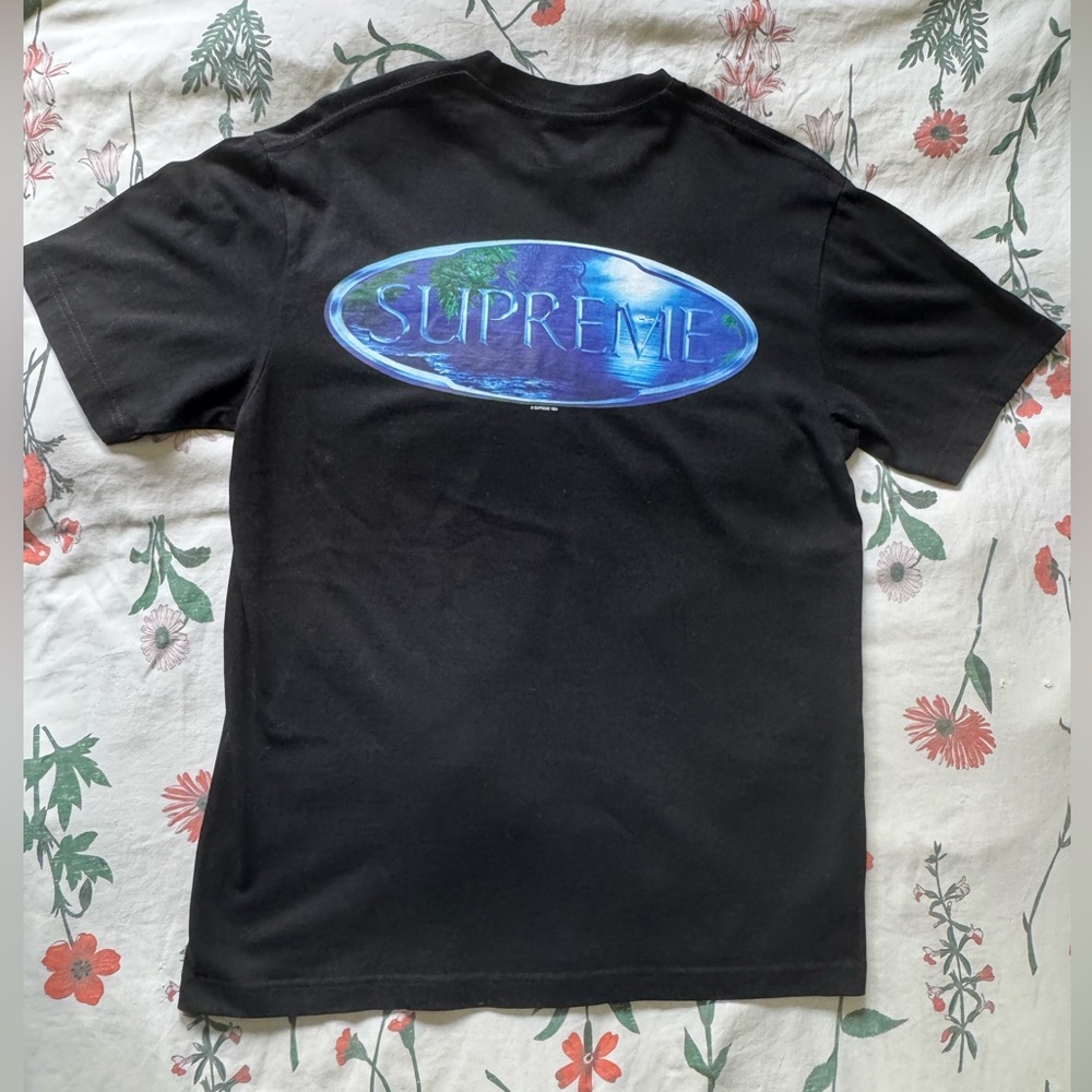 Supreme Black Tee with Ocean Blue Logo - Picture 6 of 13